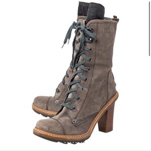 Prada Trendy Brown Lace-Up Heeled Boots size 38